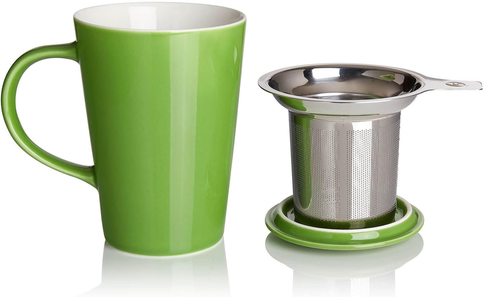 Adagio Teas Ceramic Tea Infuser Mug with Lid 350ml (Green)