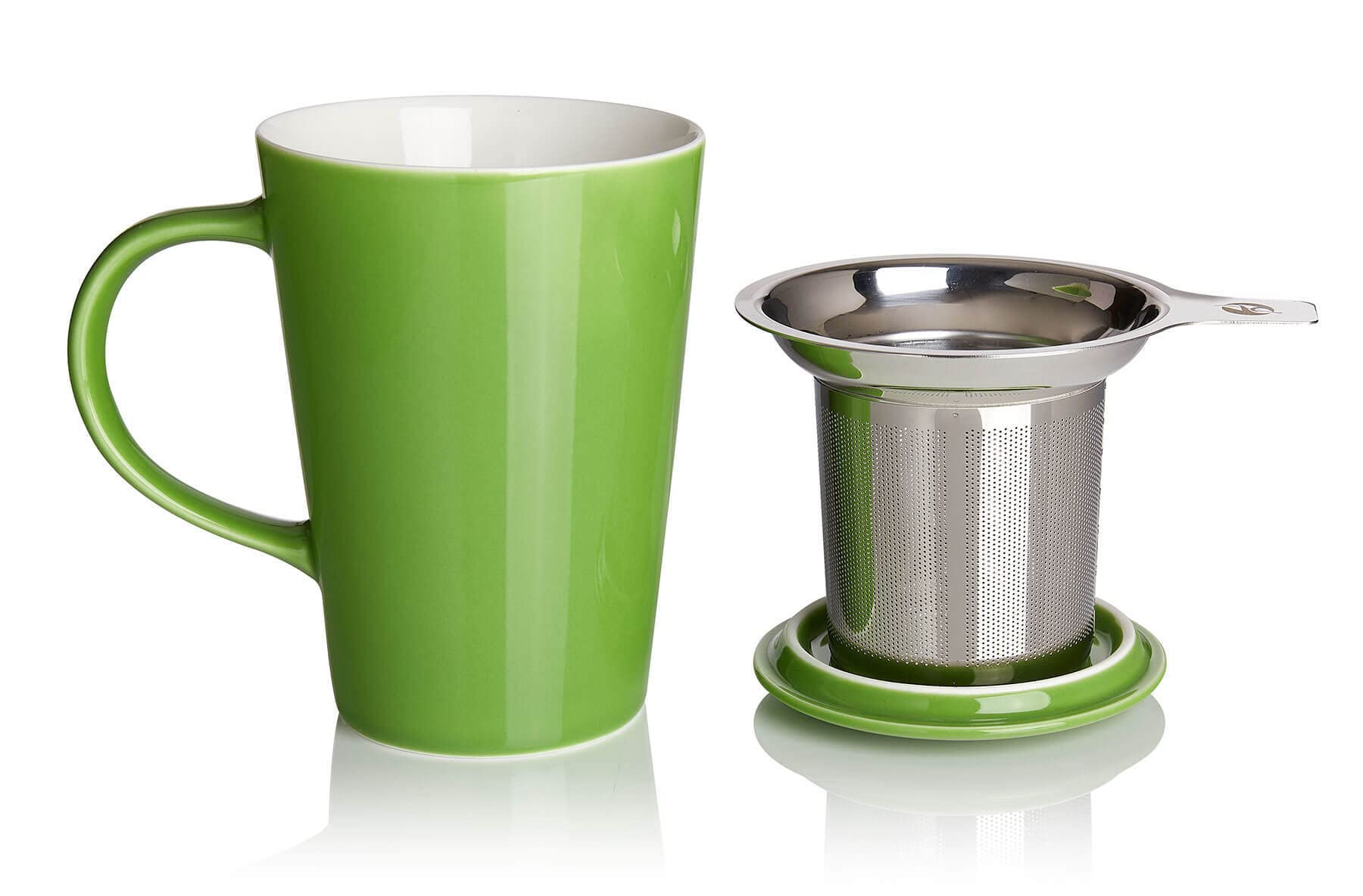 Adagio Teas Ceramic Tea Infuser Mug with Lid 350ml (Green)