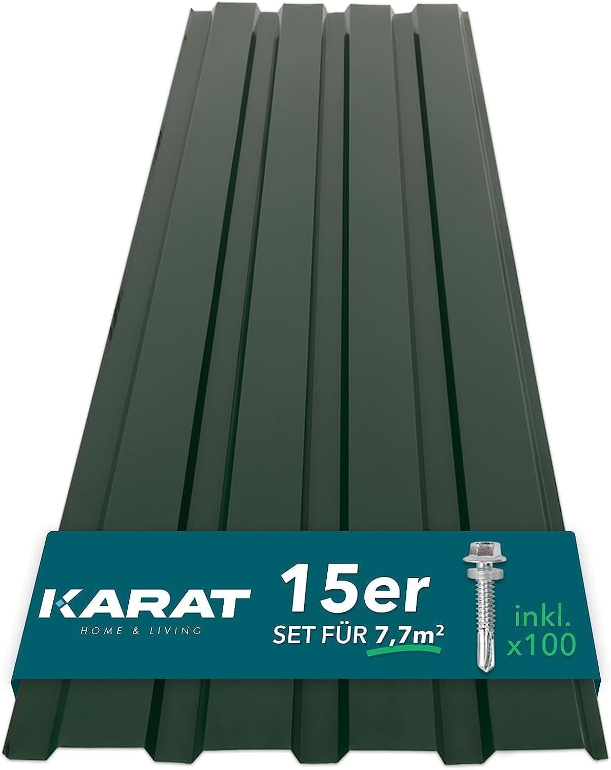 Tôle Profilée Trapézoïdale Galvanisée Pour Toiture - 129x45 Cm, 0.25 Mm - Couleurs RAL 7016 Anthracite Ou 6005 Vert