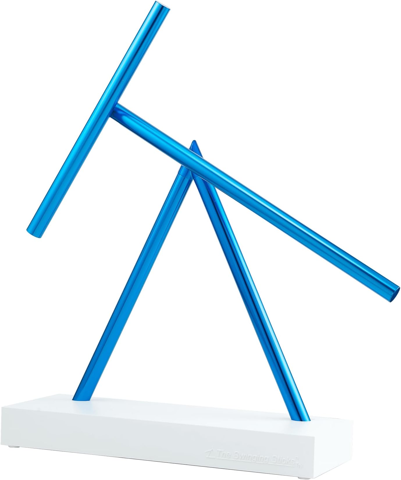 Basic โ Kinetic Sculpture with Double Pendulum | Precision-Crafted from Aluminum | Matt White & Royal Blue | Electromagnetically Driven | Timeless & Technically Sophisticated