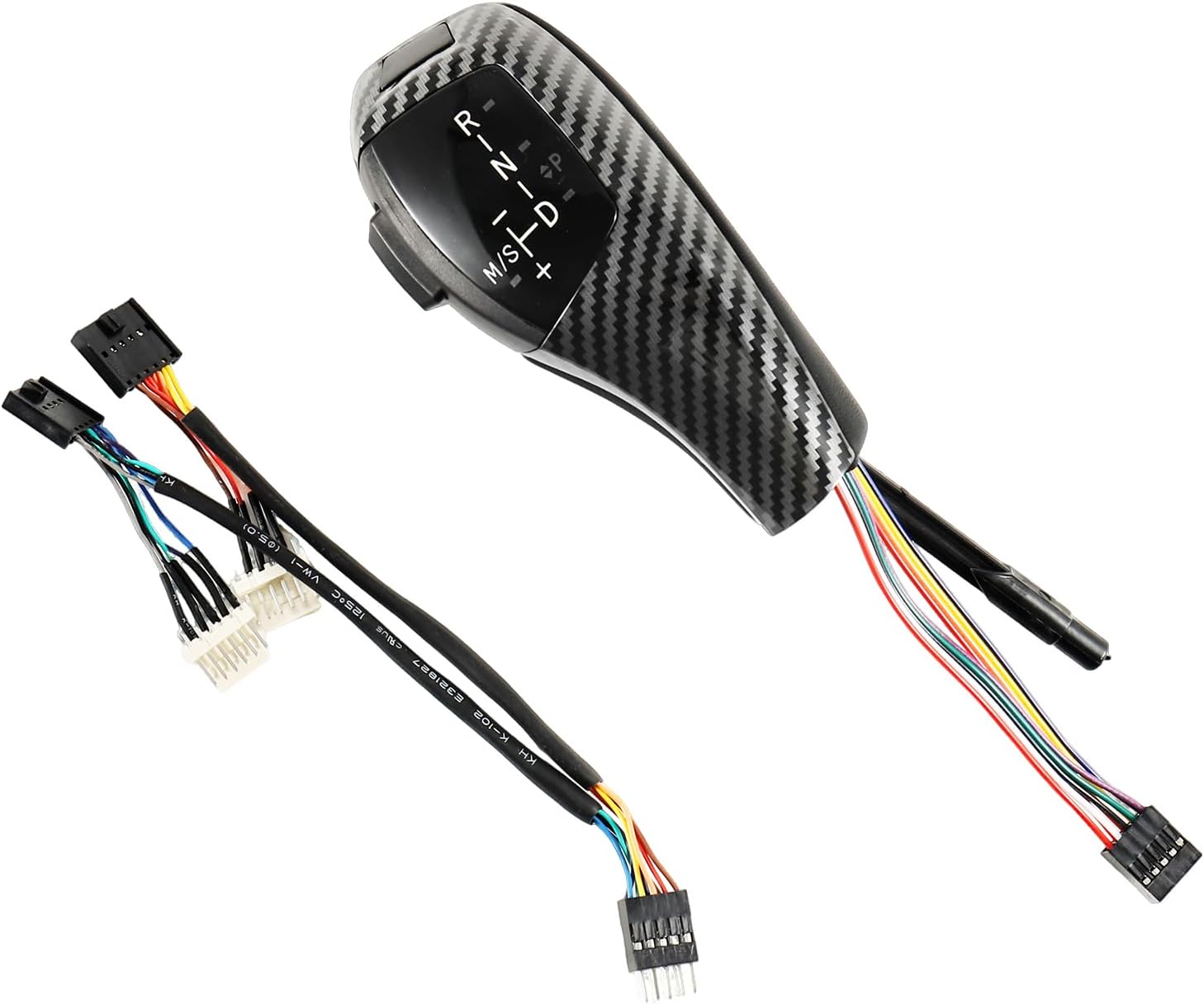 LHD Automatic LED Gear Shift Knob retrofit kit Compatible with 06-12 BMW E90 3 Series Sedan, 07-10 E92 E93 3 Series Coupe/Convertible, 09-12 Z4, 10-12 X1, LED Illuminated Carbon Fiber Knob