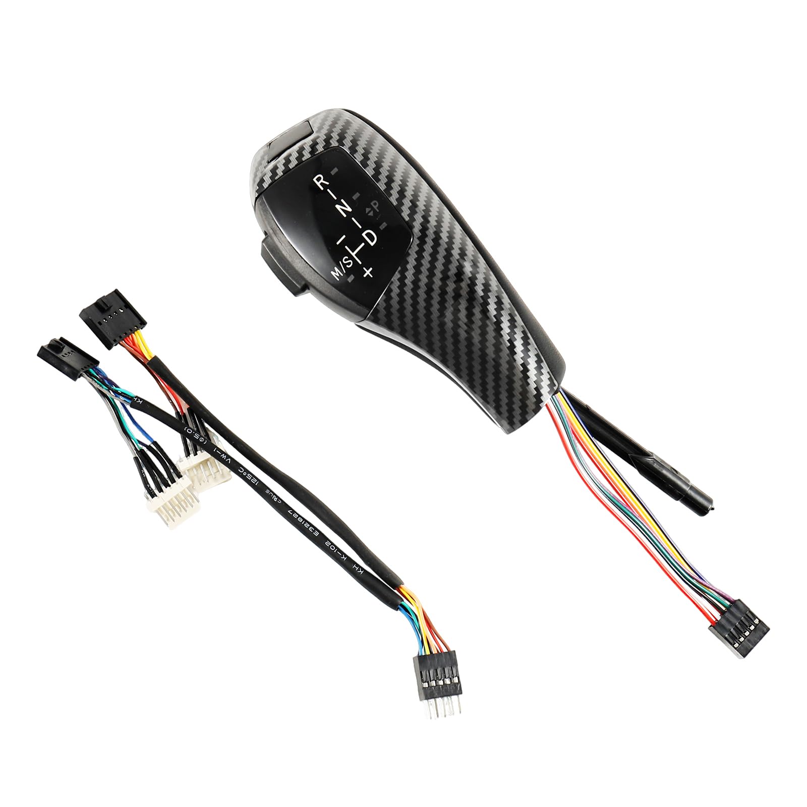 LHD Automatic LED Gear Shift Knob retrofit kit Compatible with 06-12 BMW E90 3 Series Sedan, 07-10 E92 E93 3 Series Coupe/Convertible, 09-12 Z4, 10-12 X1, LED Illuminated Carbon Fiber Knob