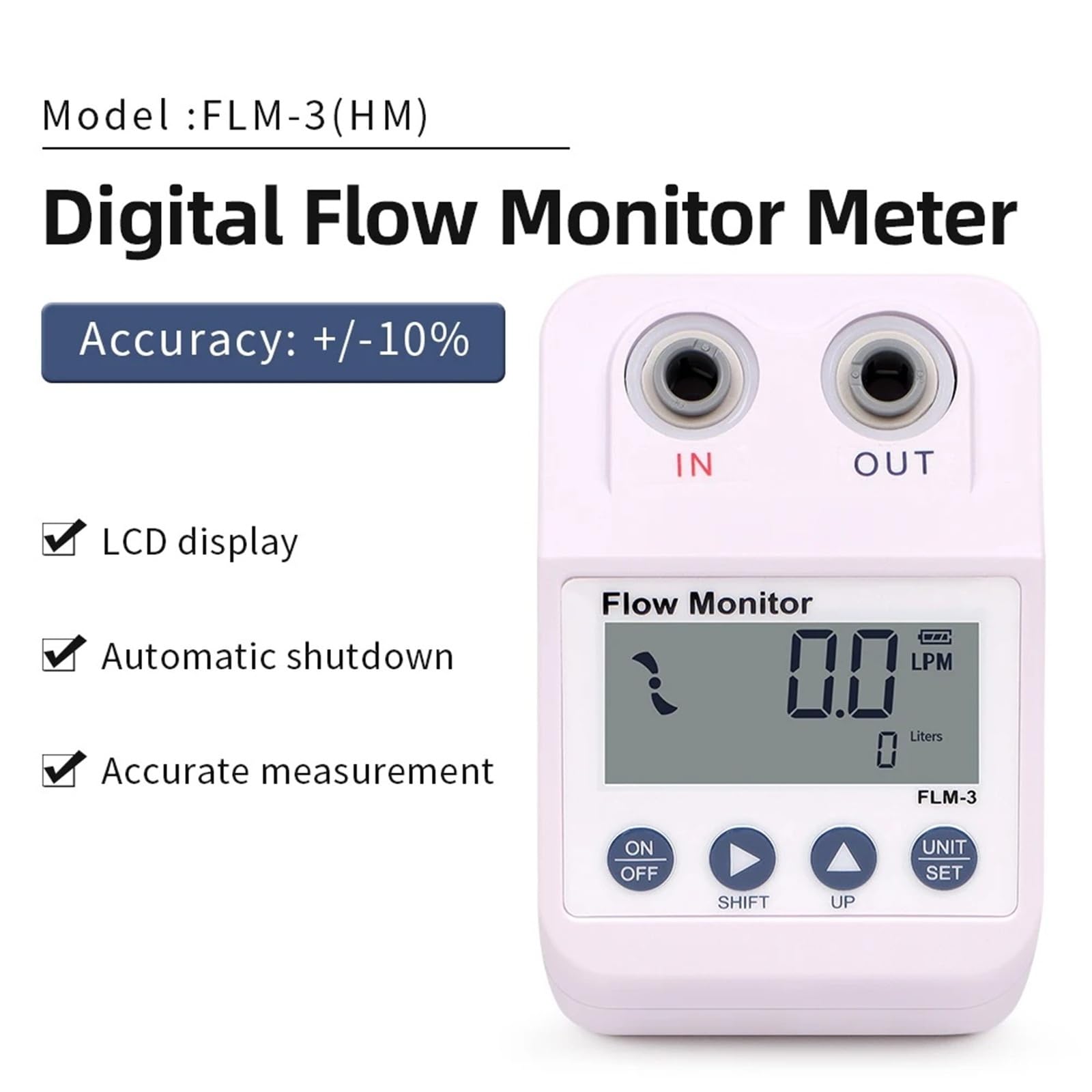 Caudalímetro Ultrasónico FLM-3 medidor de flujo 1/4 "purificador agua pantalla Digital electrónica Monitor filtro alarma y función ahorro energía