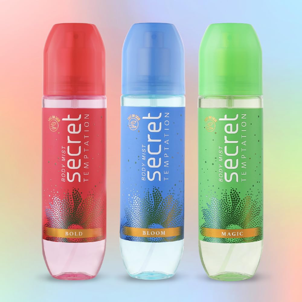 Body Mist Combo for Women, Pack of 3 (120 Ml Each) l Bold, Bloom & Magic Body Mist l Long-Lasting Fragrance l Dermatologically Tested & Safe on Skin
