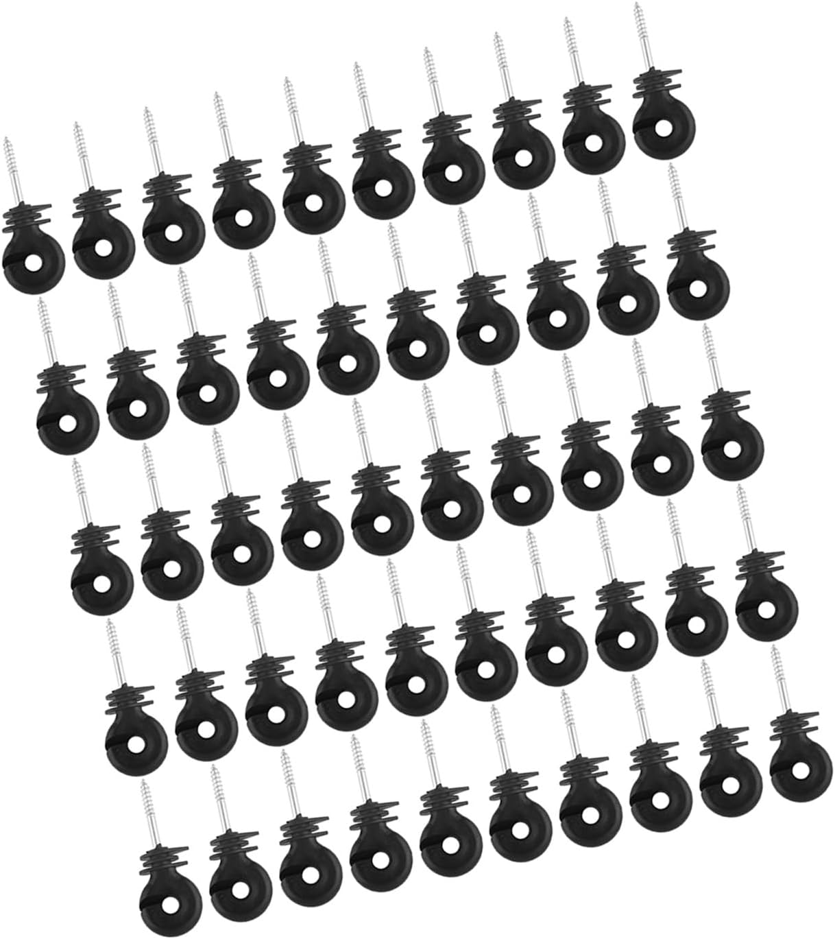 50 Pcs Black Screw In Electric Fence Insulators Eco-Friendly Wood Post Accessories