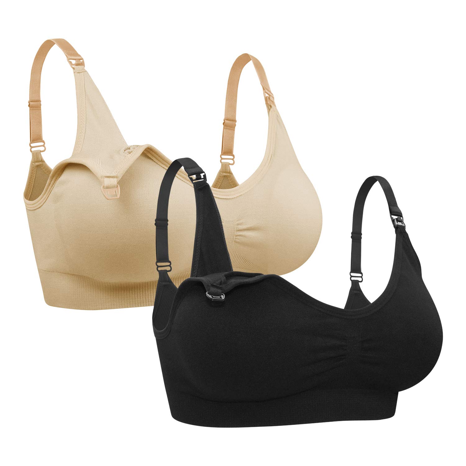 Womens Seamless Nursing Bra Breastfeeding Bra Wireless Sleep Maternity Bras Bralatte Pack of 2