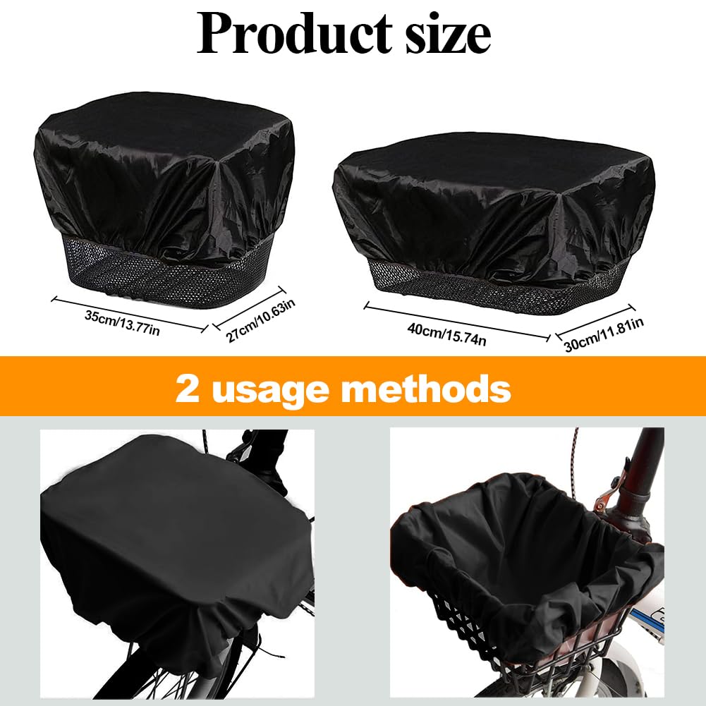 Housse Selle Vélo Pluie Housse De Pluie Panier Velo Housse De Panier Vélo Noire Avec Filet à Bagages Elastique Panier Panier Trotinette