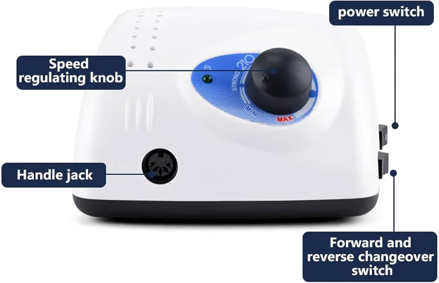 STROPNG210 65W Micromotor Polisher with 40K RPM 105/105L Micro Motor Handle,Micromotor for Jewelry,Ceramics,Silicone,Glasswork,Woodcarving (210, 105)