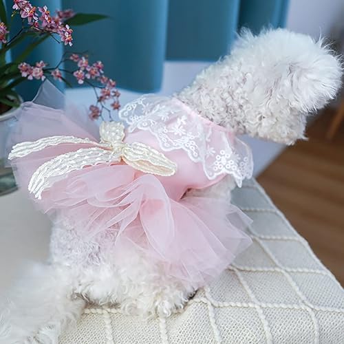 Miniatura 2 de Vestidos tutú para perros pequeños, niñas, cachorros, vestidos de verano rosados, vestido de princesa con lazo, lindo atuendo para perrito, ropa