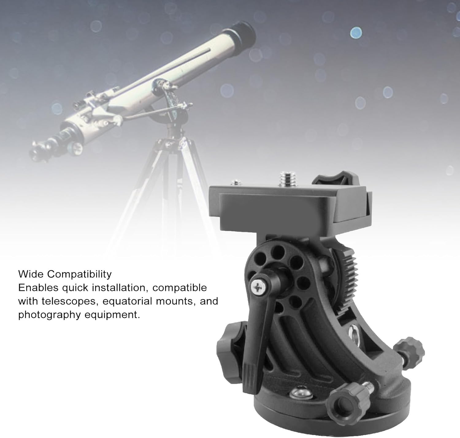 Dual Knobs Aluminum Alloy Telescope Latitude Seat for Fine Angle Adjustments from 0° to 70°, Stable Tracking Setup Without Tools, Ideal for Astronomy Travelers and Observatories