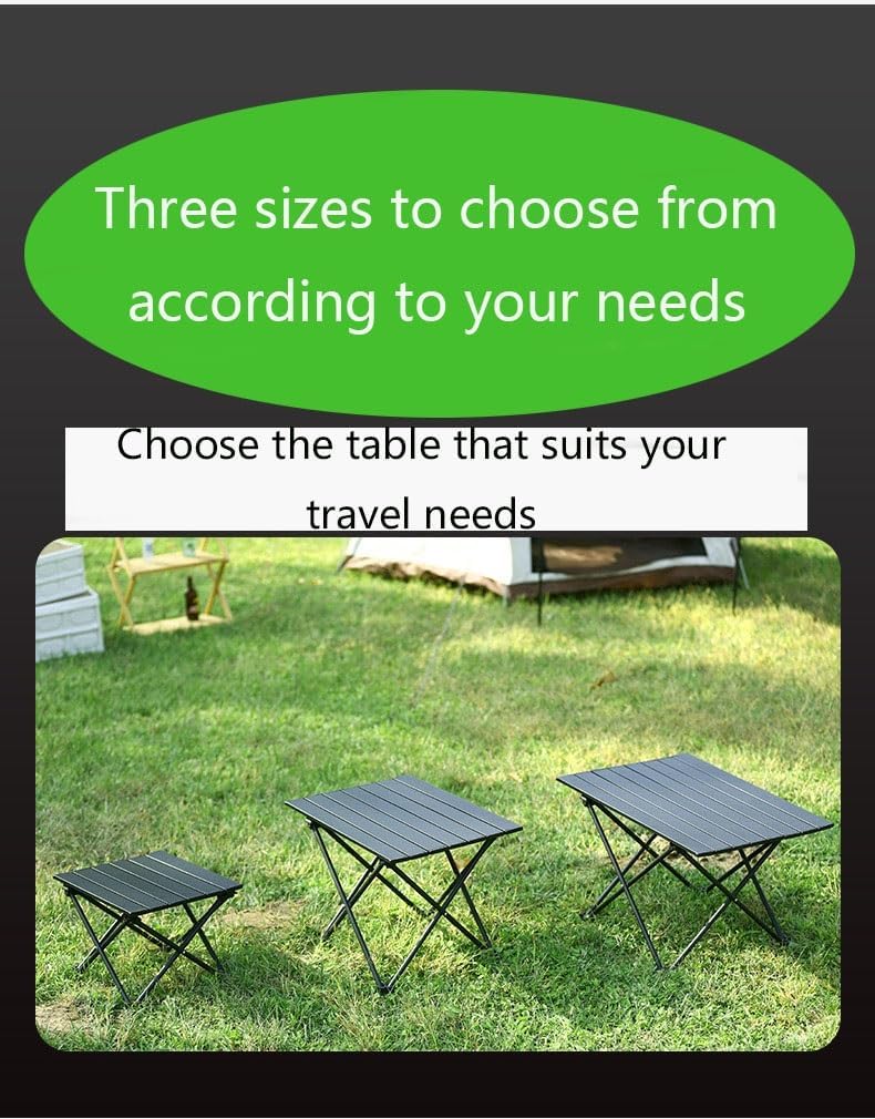 Outdoor camping table carbon steel folding table lightweight portable picnic table camping accessories suitable for cooking, beach, hiking, travel, fishing, barbecue, indoor outdoor activities(Small)