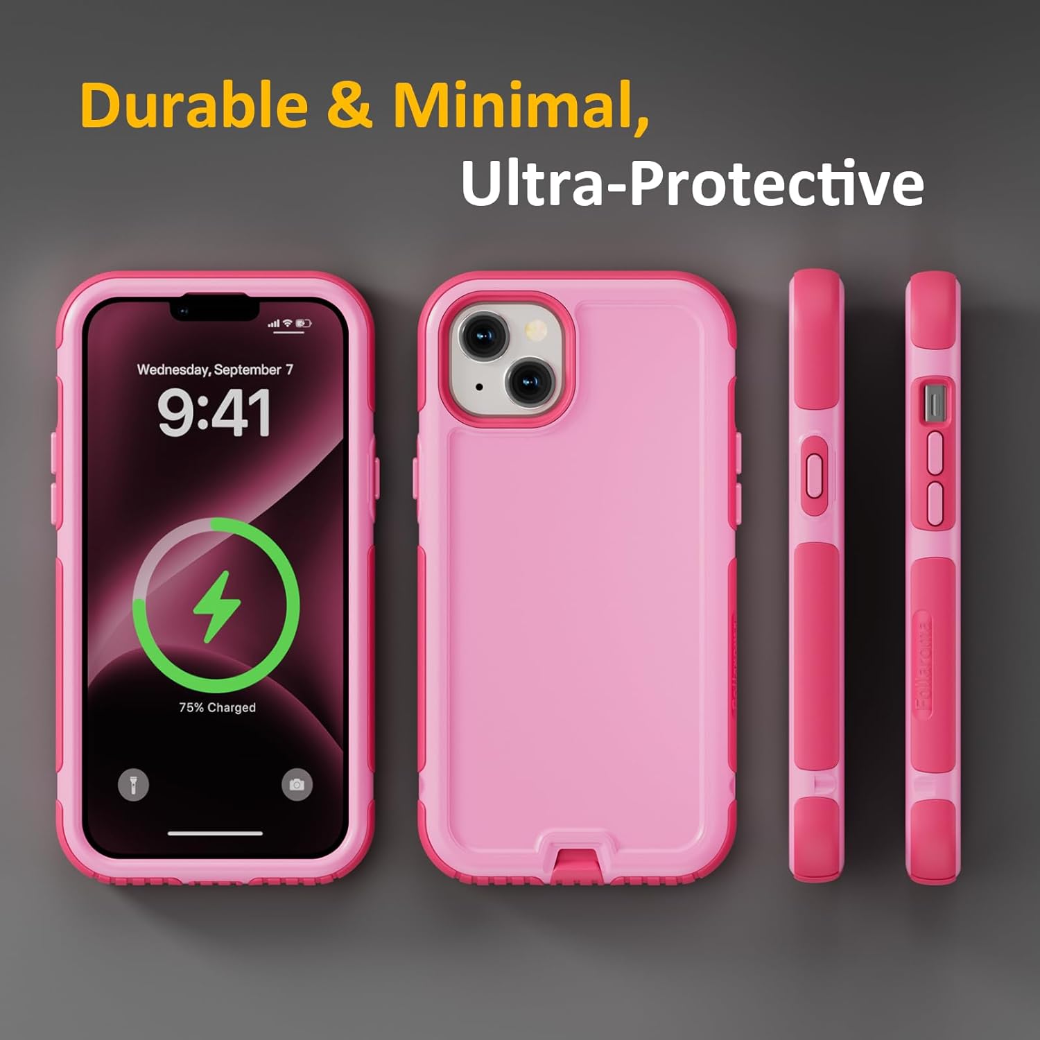 for iPhone 14 Plus Case, Compatible with MagSafe, Heavy Duty Shockproof Protective Phone Case, Anti-Drop Protection, Dual Layer Magnetic Phone Cover for iPhone 14 Plus, 6.7", Pink - Image 7