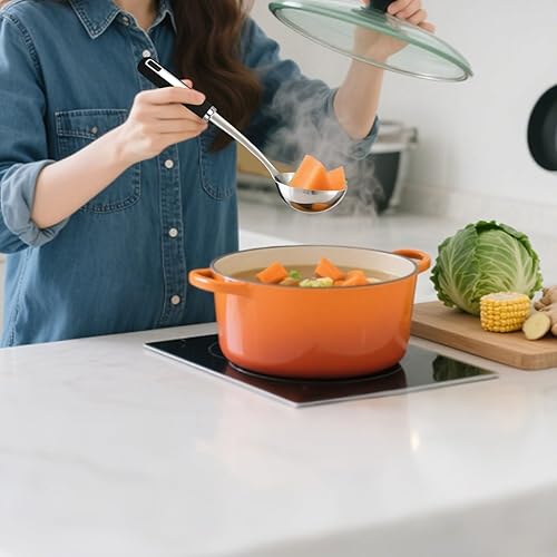 Miniatura 6 de Juego de utensilios de cocina de 5 piezas, utensilios de cocina de acero inoxidable, herramientas de cocina que incluyen espátula sólida y ranurada,