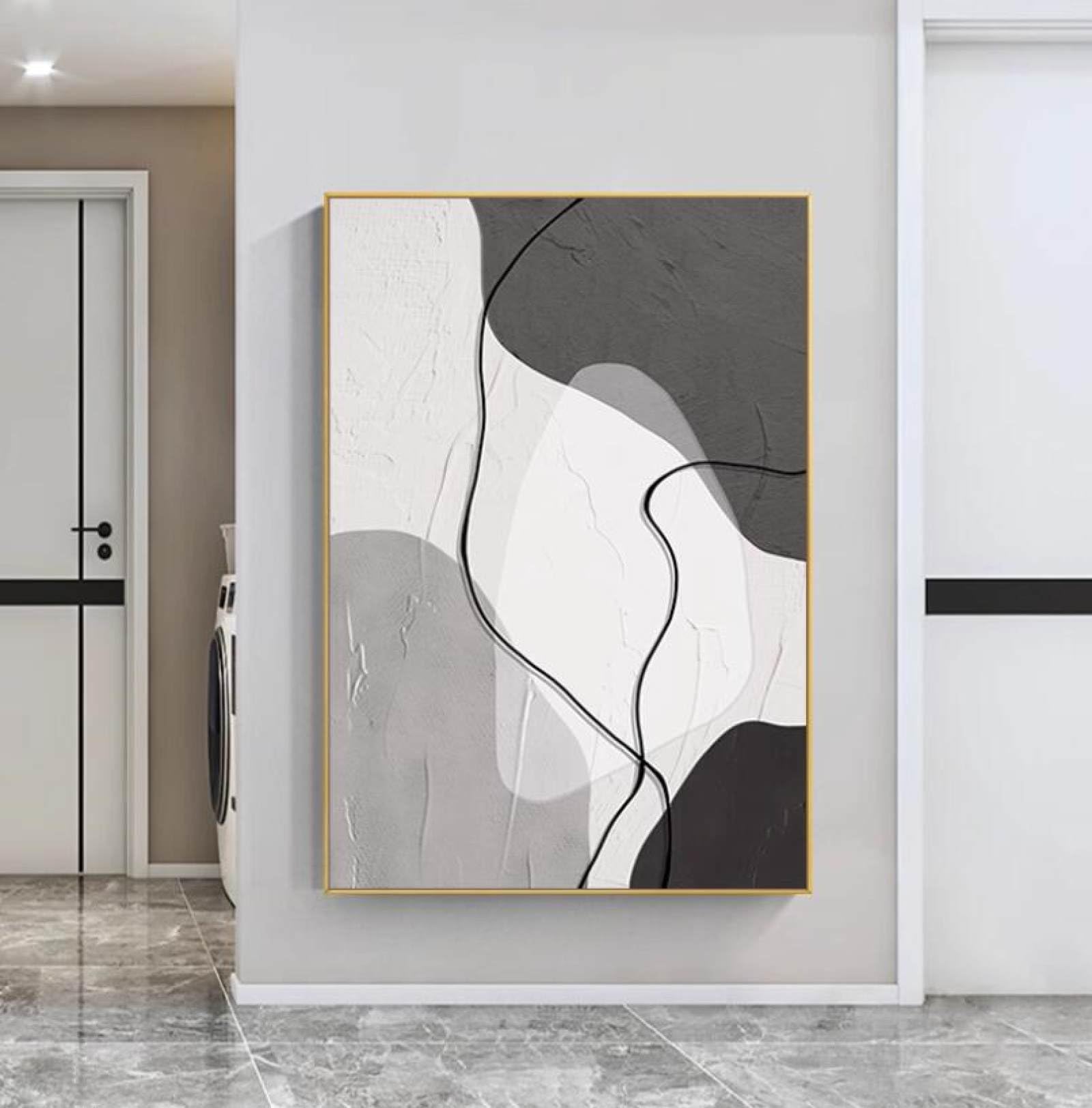 Peinture à l'huile sur toile peinte à la main, papier peint d'art mural décoratif en taille M