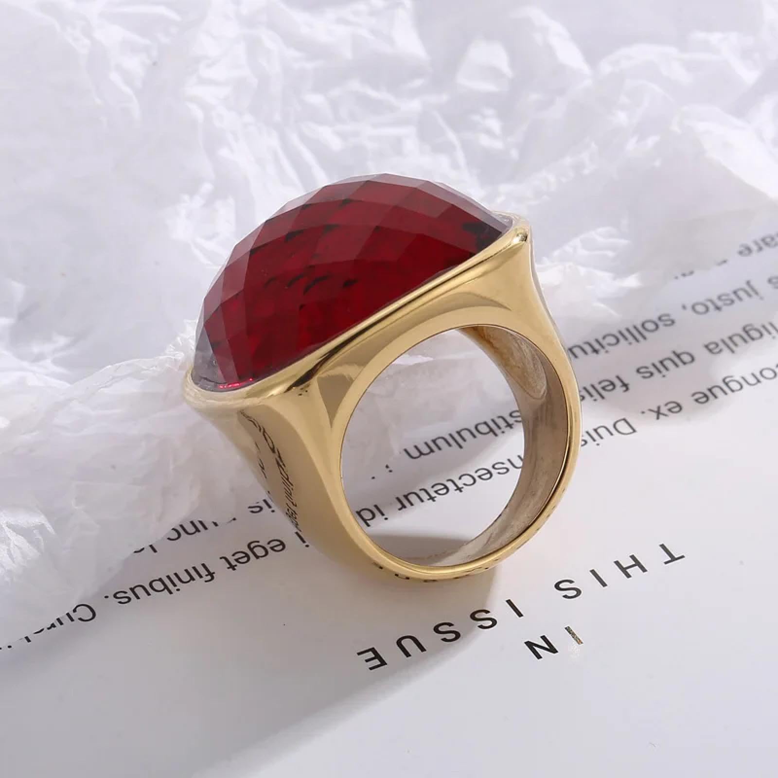 Ring Ringe Damen Bijouterie Herren Goldfarbene Ringe Für Frauen Bunte Quadratische Glasringe Für Frauen Elegante Eheringe Knöchel-Partyschmuck