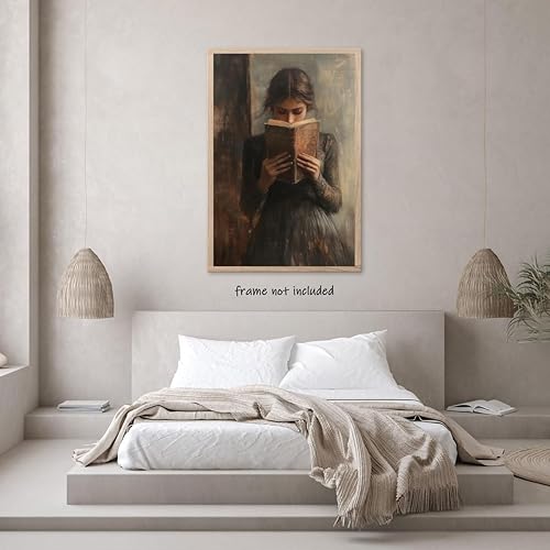 Miniatura 5 de Póster de lectura vintage, libro de biblioteca, impresión artística de pared de mujer victoriana, póster estético de lectura de libro de lectura de