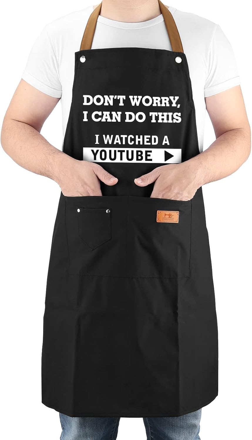Humorous BBQ Beer Timer Aprons | New Zealand's Unique Gift Gifts for Men Women, Funny Saying Apron with 3 Tool Pockets Adjust