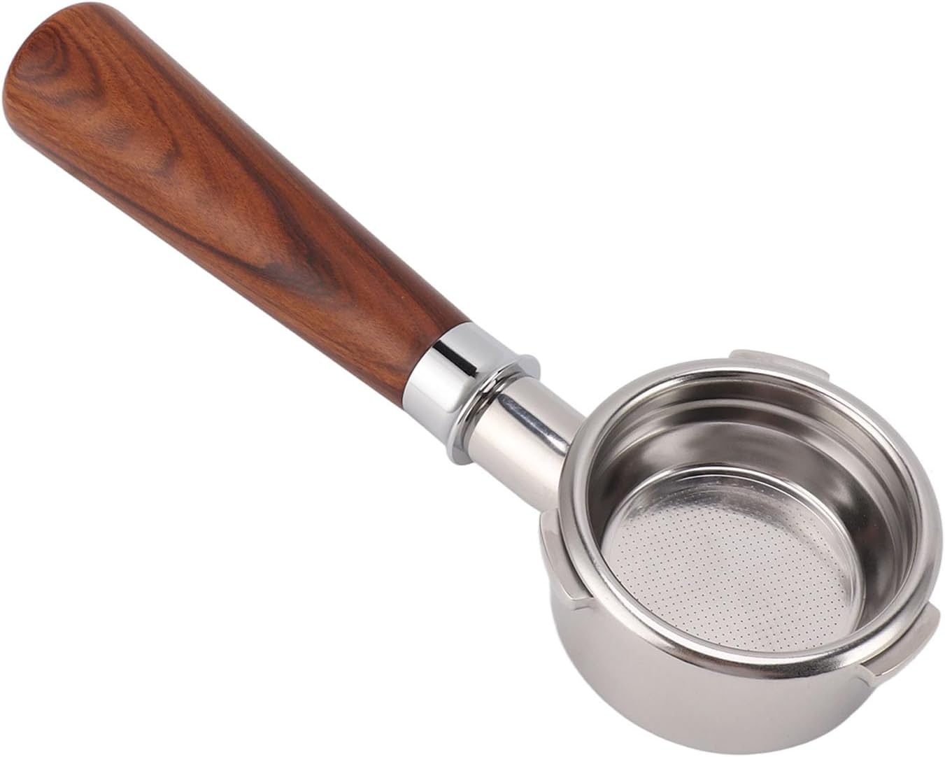 58mm Bottomless Portafilter 3 Ears Stainless Steel Coffee Portafilter with Solid Wood Handle Heavy Duty Espresso Portafilter for Barsetto Coffee Machine 9.1x2.3in ( Red Sour