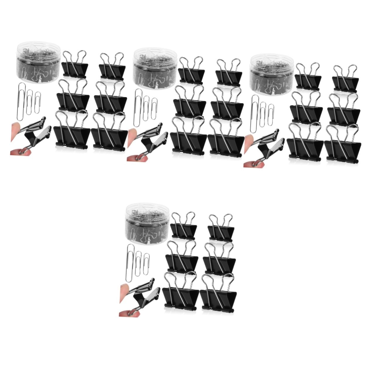 Operitacx 4 Scatole grandi fermagli per raccoglitori clip Organizzatore di documenti Fermagli multicolori per ufficio Fermagli per documenti resistenti Totale cartelline portadocumenti pp