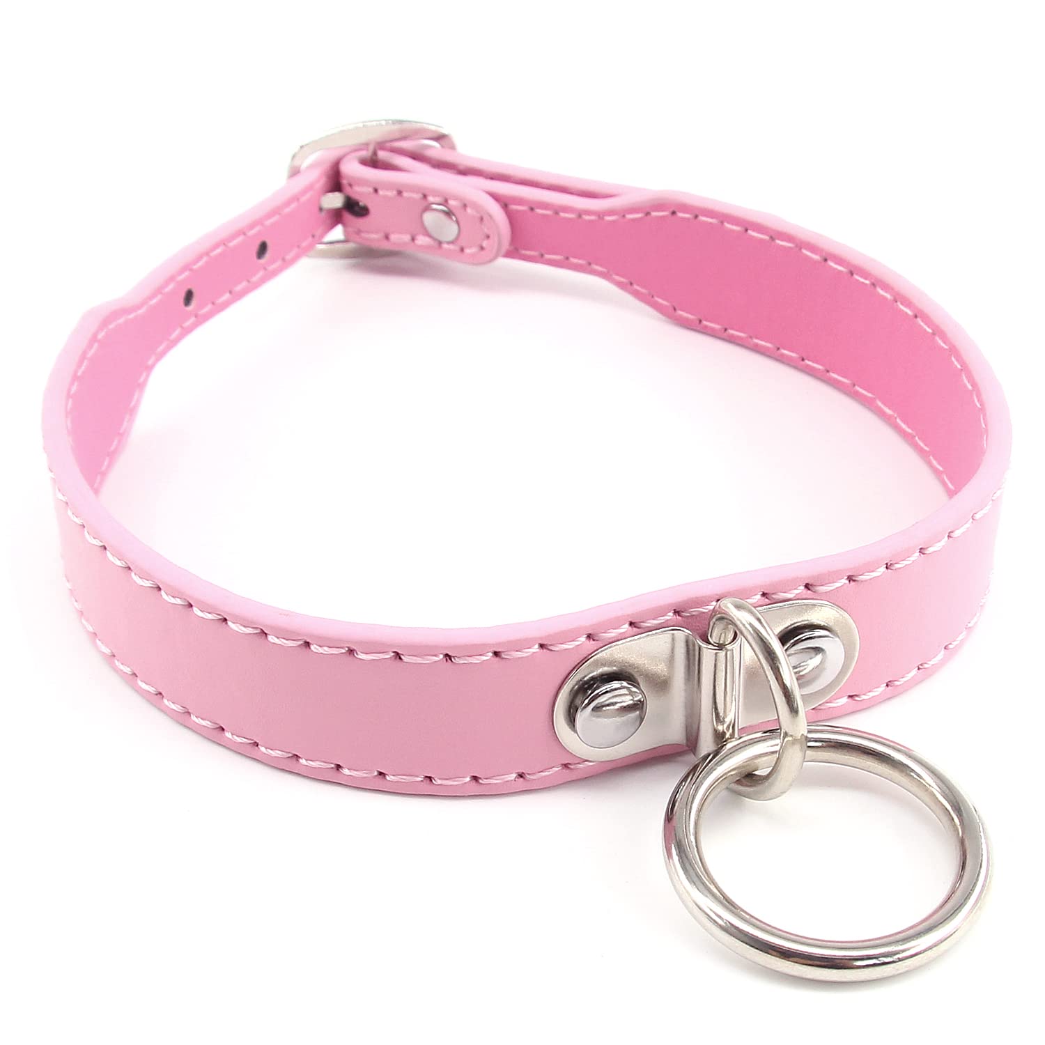 Kome WaireyWomen and Men's Punk Style Leather Choker Collar, Ladies Gothic Costume Collar Necklace