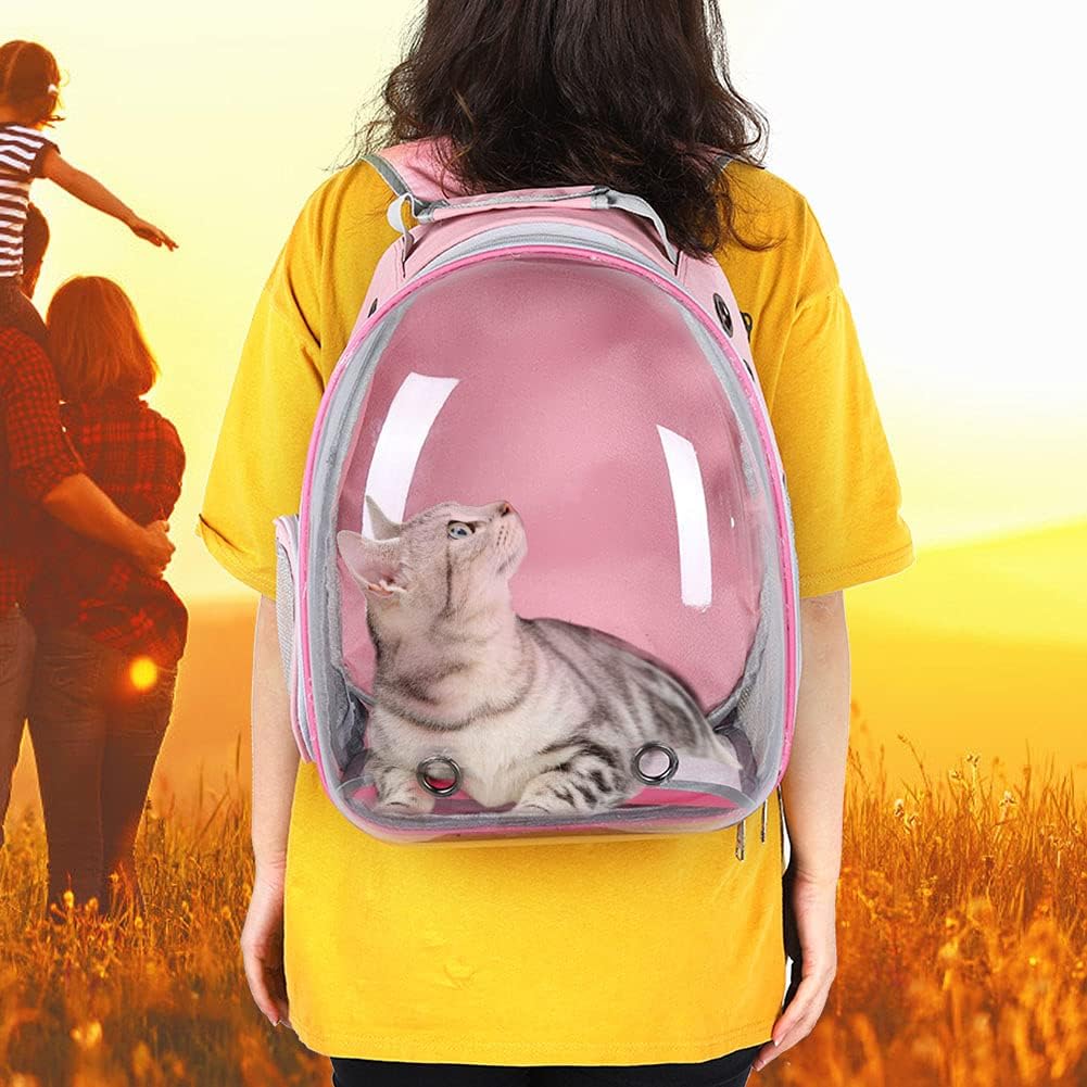 Bubble Cat Backpack, Portable Breathable Pet Outdoor Carrying Bag PVC Transparent Window Backpack, Pet Carrying Bag for Hiking, Travel and Outdoor Use