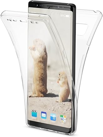 NALIA Funda 360 Grados Compatible con Samsung Galaxy Note 8, Delantera Trasera Protectora Movil Silicona Carcasa Ultra-Fina Gel Transparente Doble Cubierta Bumper Cover Phone Case, Color:Transparente