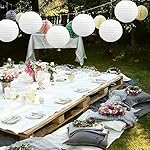 BEISHIDA 10-Inch White Paper Lanterns Decorative Chinese/Japanese Hanging Round Paper Lanterns Lamp for Birthday, Wedding, Christmas, Bridal, Home Decor, Party Decoration (6 Packs) - Image 4