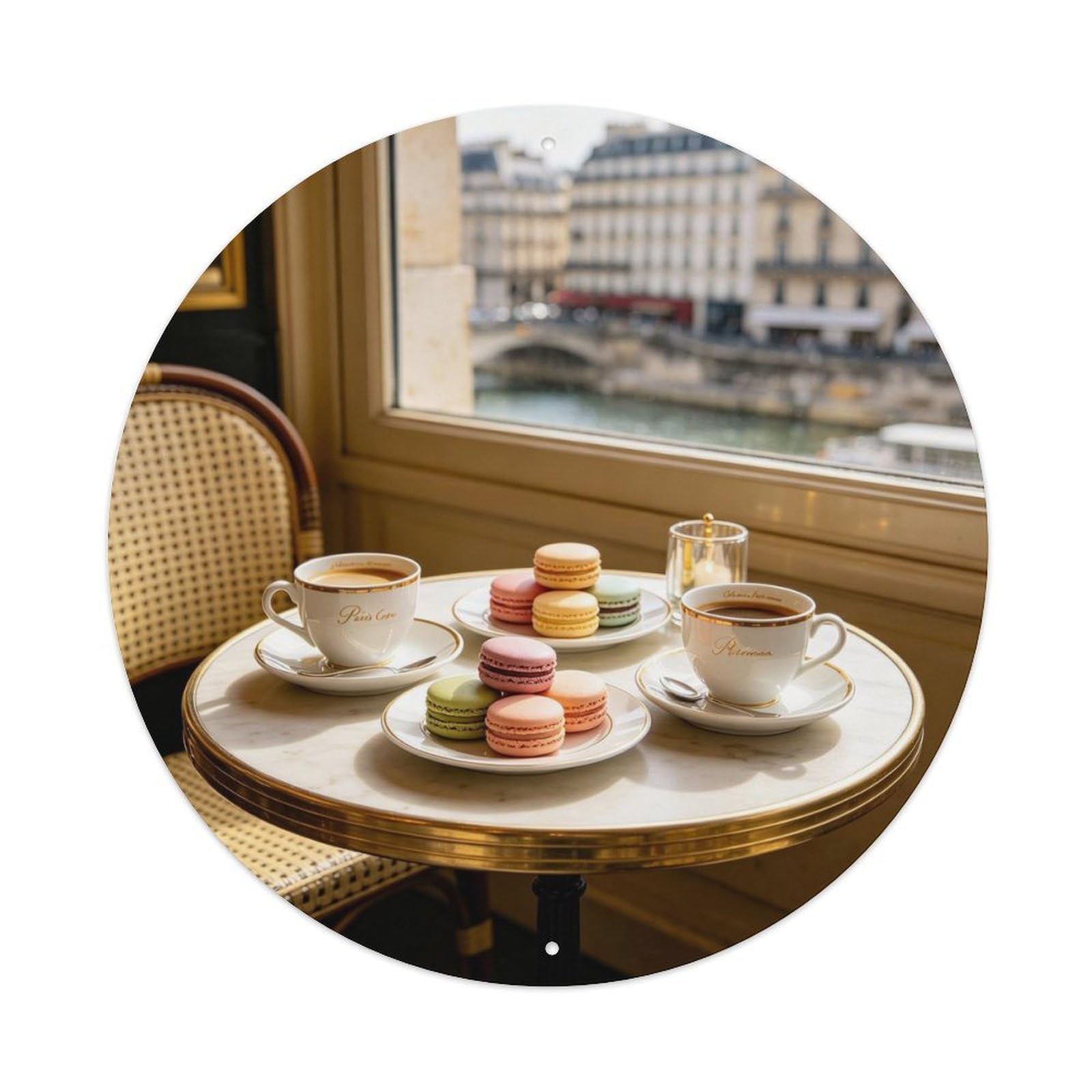 Paris Cafe Macaron Afternoon Metal Tin Sign Plaque