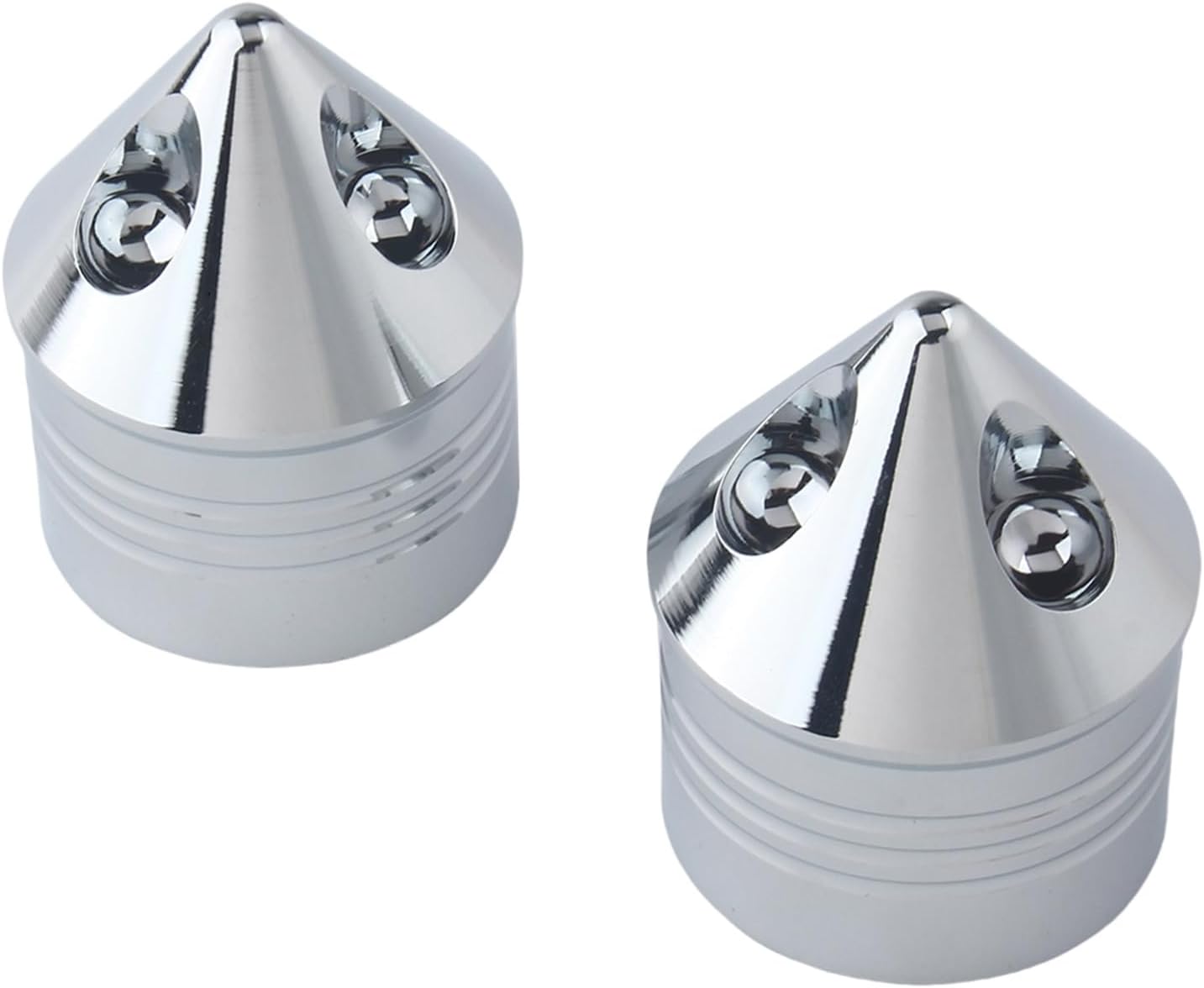 Spike Front Axle Nut Covers Caps Compatible with Harley Street Electra Glide Road King 2000-2007 Dyna Low Rider Super Glide 2004-2007, Chrome