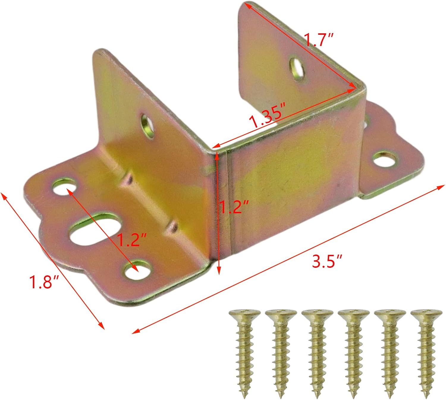 Coshar 4Pcs Heavy Duty Bed Rail Fittings U-Shape Bed Frame Brackets Adapter