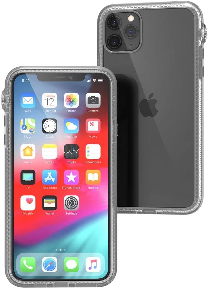 Catalyst - Case For iPhone 11 Pro Max Case with Clear Back, Heavy Duty 10ft Drop Proof, Truss Cushioning System, Rotating Mute Switch Toggle, Compatible with Wireless Charging, Lanyard Included- Clear