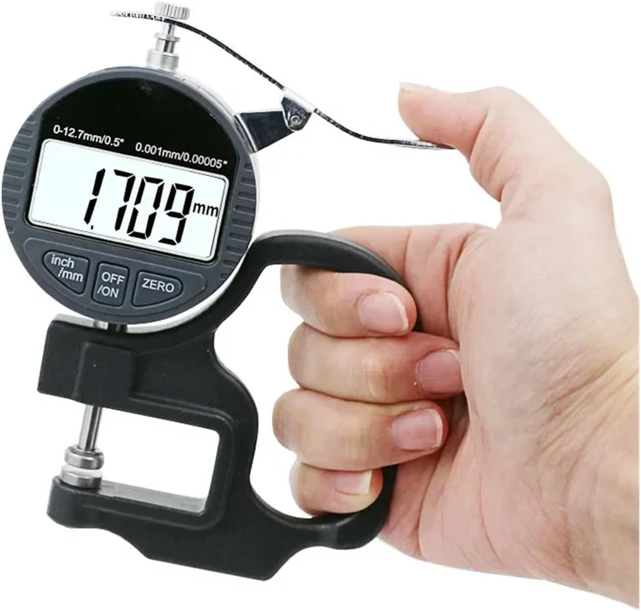 0.001mm Digital Thickness Gauge - Electronic Micrometer Tester with RS232 Data Output | 12.7mm Measurement Range Micrometro