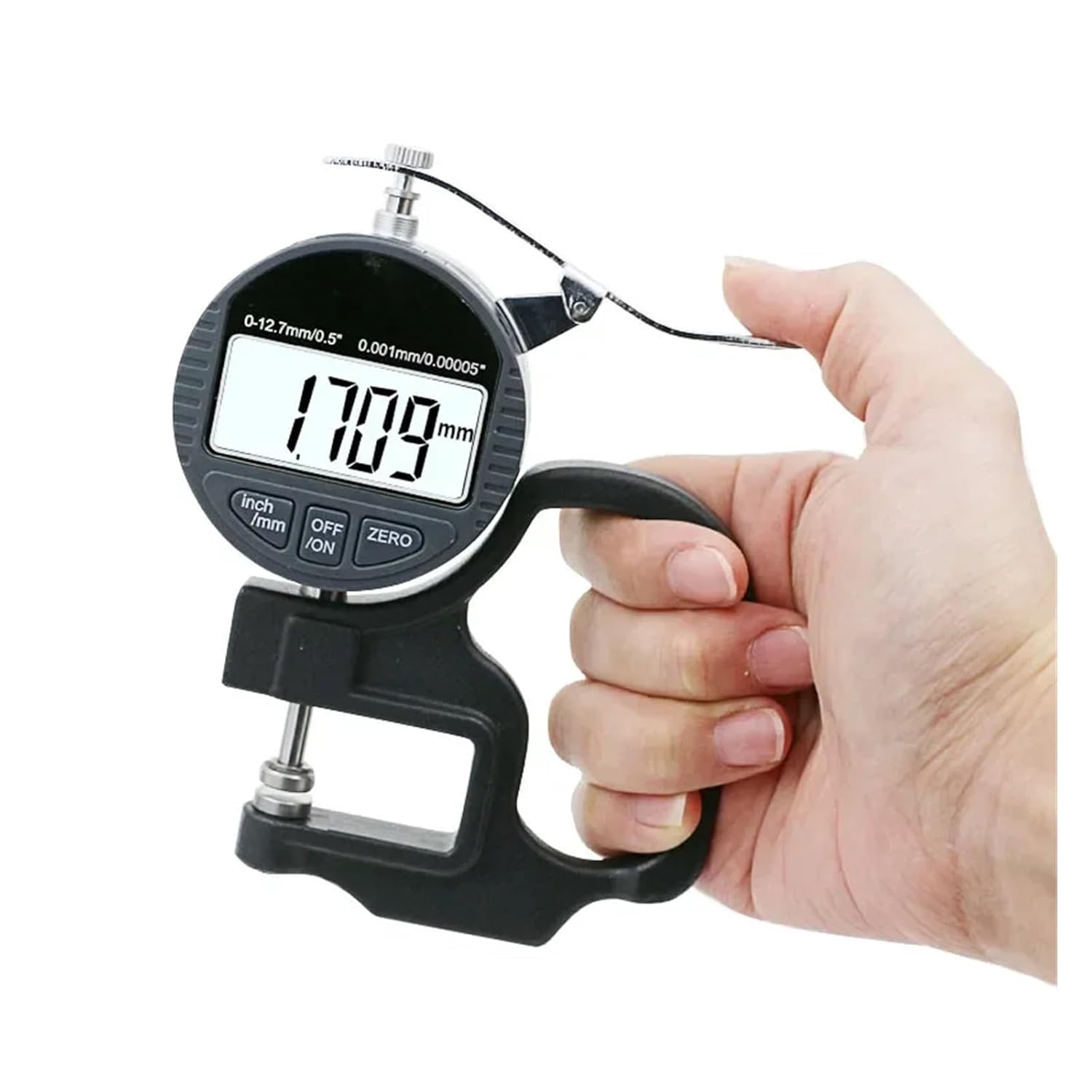 0.001mm Micron Thickness Gauge with RS232 Data Output 12.7mm Digital Micrometer