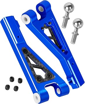 RC Front Upper Suspension Arms Upgrades Part for 1/7 Felony 6S BLX Infraction 6S BLX Limitless 6S BLX,1/8 Typhon 6S,Alloy Aluminium Front Upper A Arms w/Pivot Balls,2pcs,Navy Blue