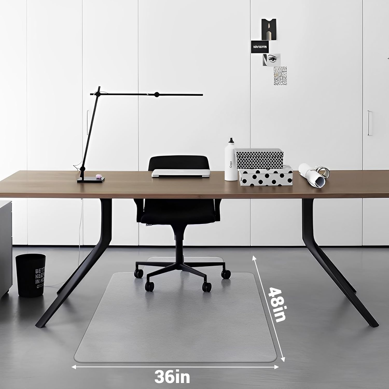 Office Chair Mat for Carpet, 36'' x 48'' Computer Desk Chair Mat for Carpeted Floors, Easy Rolling Hard Mat for Office Chair on Carpets Anti-Slip Carpet Protector Mat Clear Ship Flat