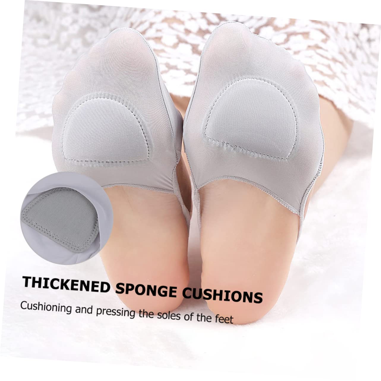 KOMBIUDA Forefoot Socks Short Socks Elastic Slingback No Show Socks for Ladies Comfortable for Summer and Spring Wear