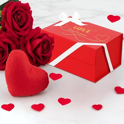 Miniatura 5 de CHARMGIFTBOX Caja de regalo grande con tapas para regalos cajas de regalo plegables rojas de 87 x 67 x 4 pulgadas con cinta de cierre magnético y