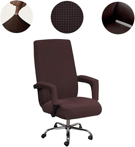 Miniatura 3 de VIENLOVE Fundas para sillas de oficina, mezcla de poliéster, suave, protector de muebles, funda elástica con fundas para brazos, con textura,