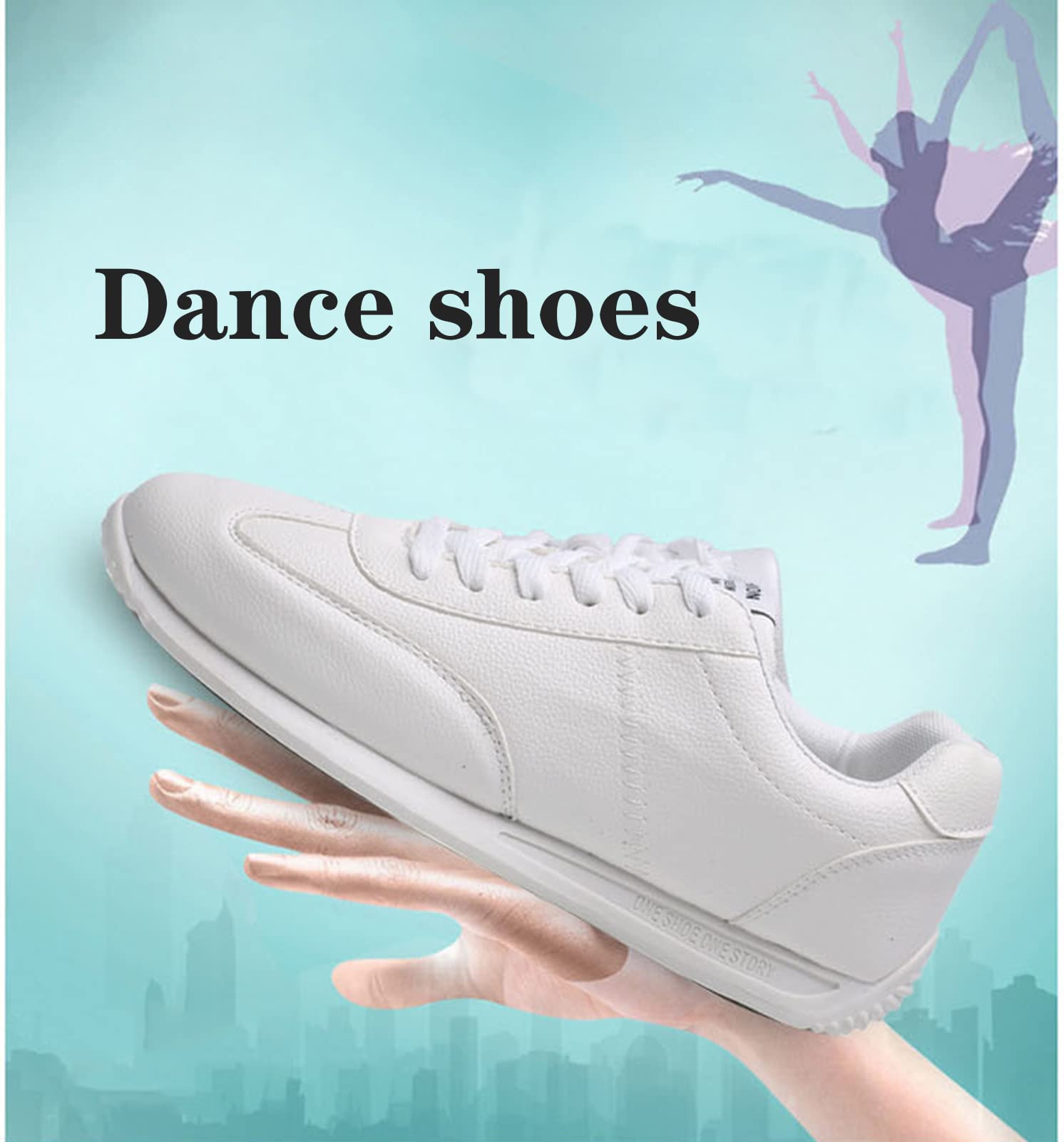 Zapatos Deportivos Infantiles Zapatos Aeróbicos Competitivos Infantiles Zapatos De Fitness De Suela Blanda Zapatos De Fitness Jazz Modernos Zapatos De Baile para Niños Niñas(43 EU, White)
