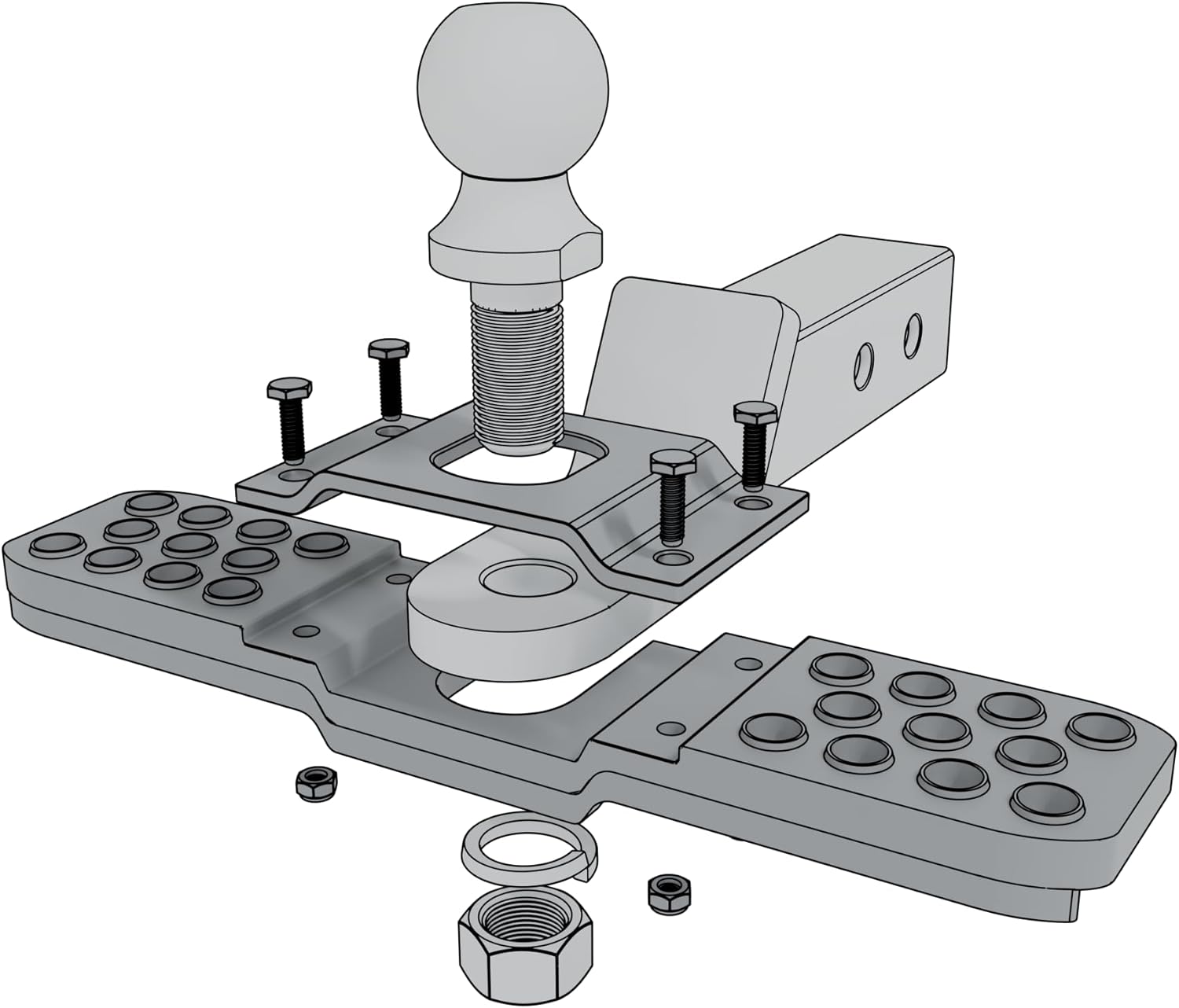 Tow Hitch Step for 2 Inch Receivers, Hitch Bumper, Truck Car SUV Vehicles Hitch Step, Rear Bumper Guard Protector Cast Aluminium Trailer Hitch Step, Black, 1 Pack