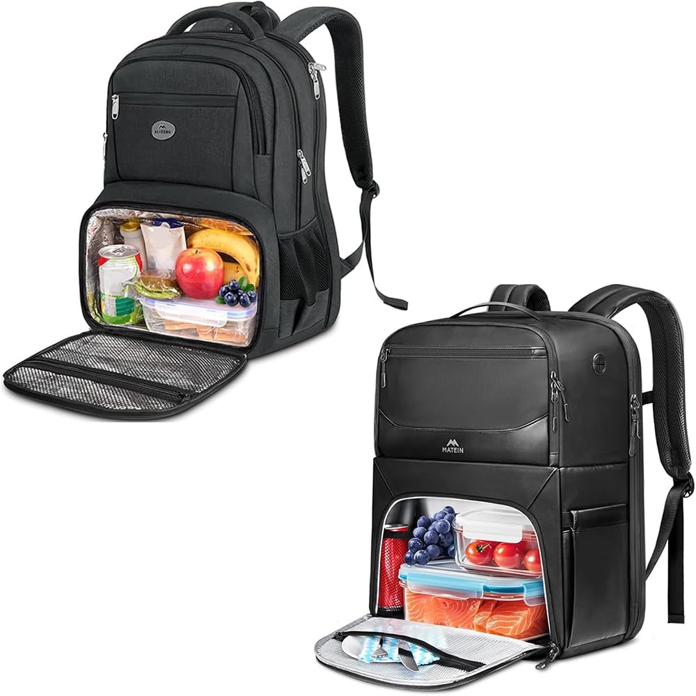 MATEIN 17 Inch Laptop Backpack, TSA Large Travel Bag with Lunch Box, Lunch Backpack for Men Work, Large 17 Inch Laptop Back Pack