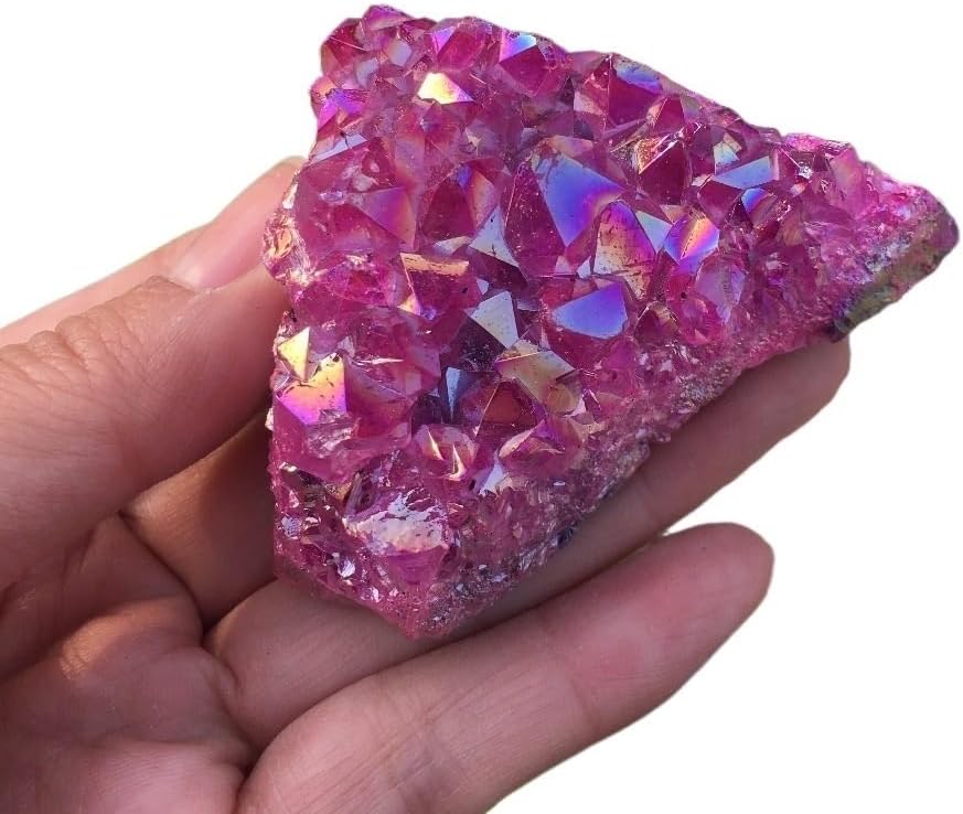 Stone Red Flame Halo Quartz Crystal Cluster Specimens Furniture Office Ornaments Gifts