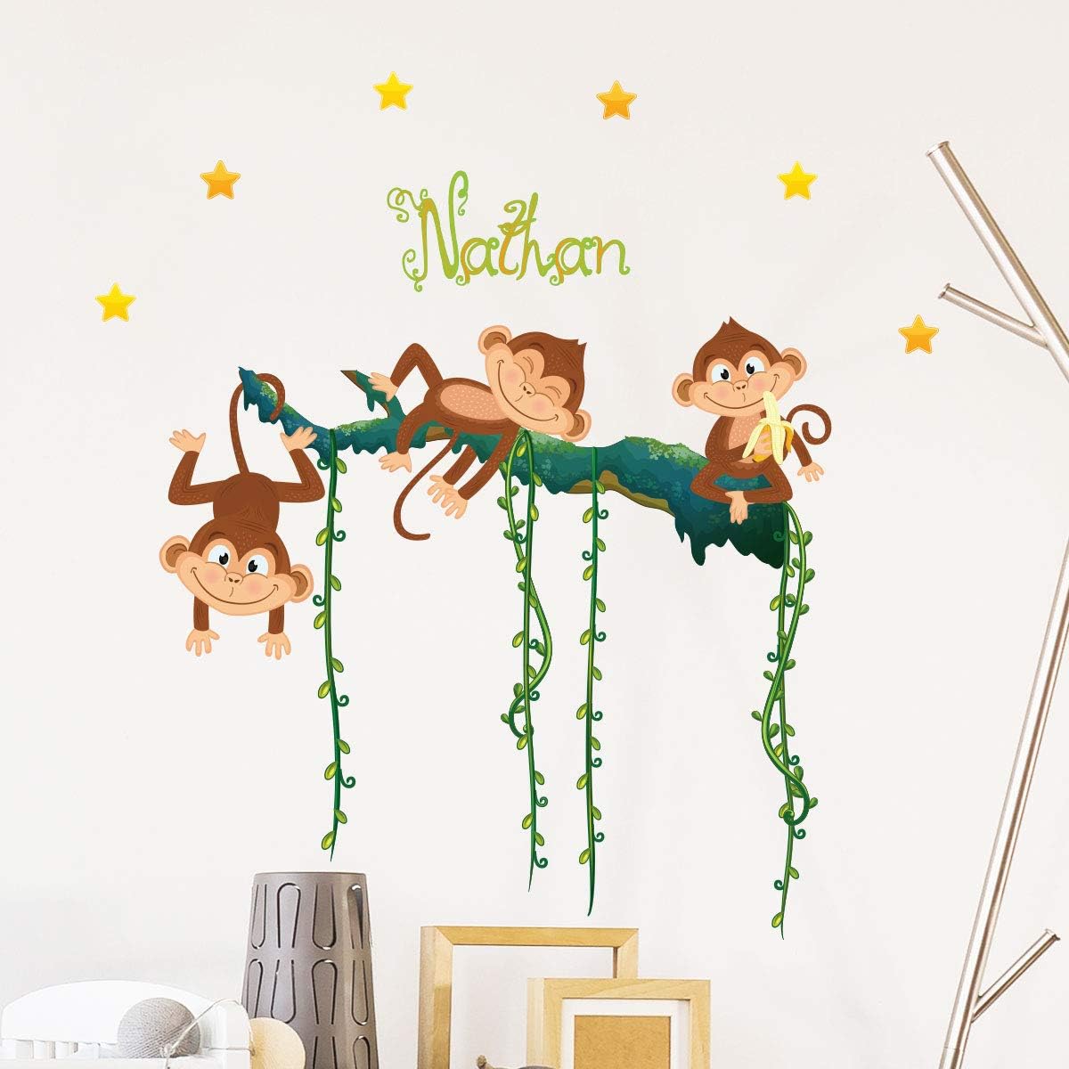 Personalised Name Stickers | Customisable Name Stickers – Wall Decoration for Children's Bedroom | 2 Sheets of 20 x 40 cm and 45 x 30 cm – Multi-Coloured
