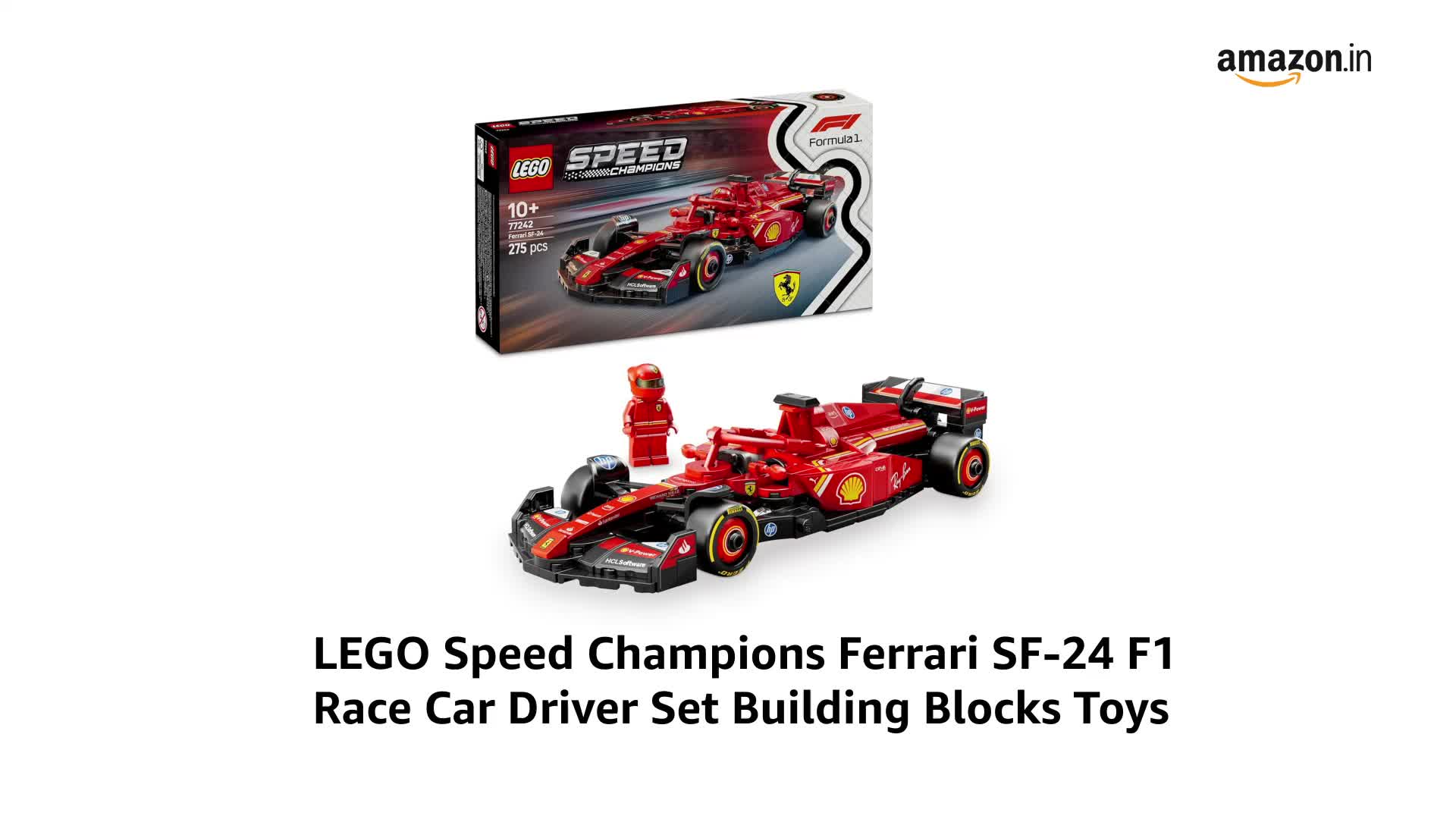 LEGO Speed Champions Ferrari SF-24 F1 Race Car Driver Set 77242