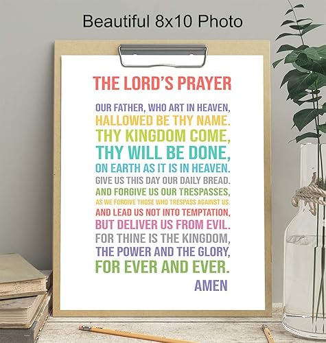 Miniatura 3 de Lords Prayer Wall Art - Catholic Gifts - Christian Gifts for Women, Men, Kids - Religious Wall Decor - Bible Verse Art - God Decor - Christian