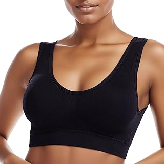 Plus Size Sports Bras for Women Full Coverage No Underwire Everyday Bra Comfortable Wireless Yoga Bra Removable Pads