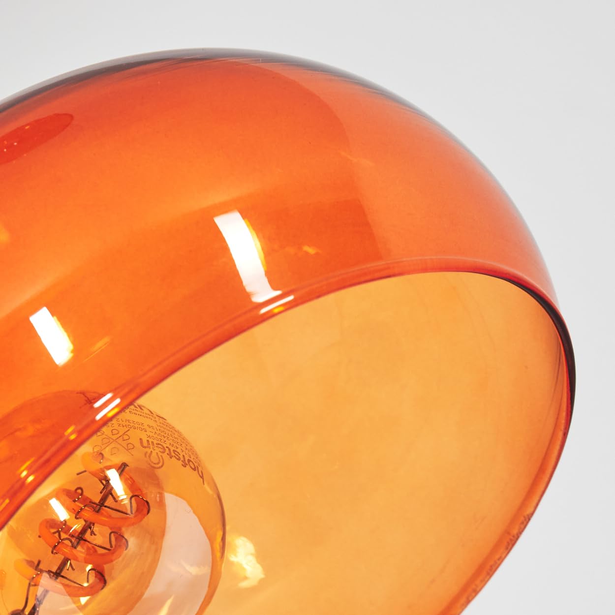 Lampadaire HOFSTEIN Nikkala, lampadaire en métal noir/orange avec pied en marbre, lampe réglable au design rétro/vintage, interrupteur sur le boîtier, E14, salon, chambre à coucher, bureau