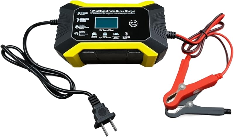 Car Battery Charger 12V 6A Automatic Smart Battery Trickle Charger | Battery Maintainer Desulfator with LCD Display & Temperature Compensation, Universal for Car, Truck, SUV RV, Boat, Motorcycle