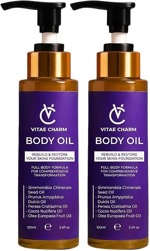 Body Oil for Crepey, Dry & Mature Skin | 6.8 fl oz | 2 Pack