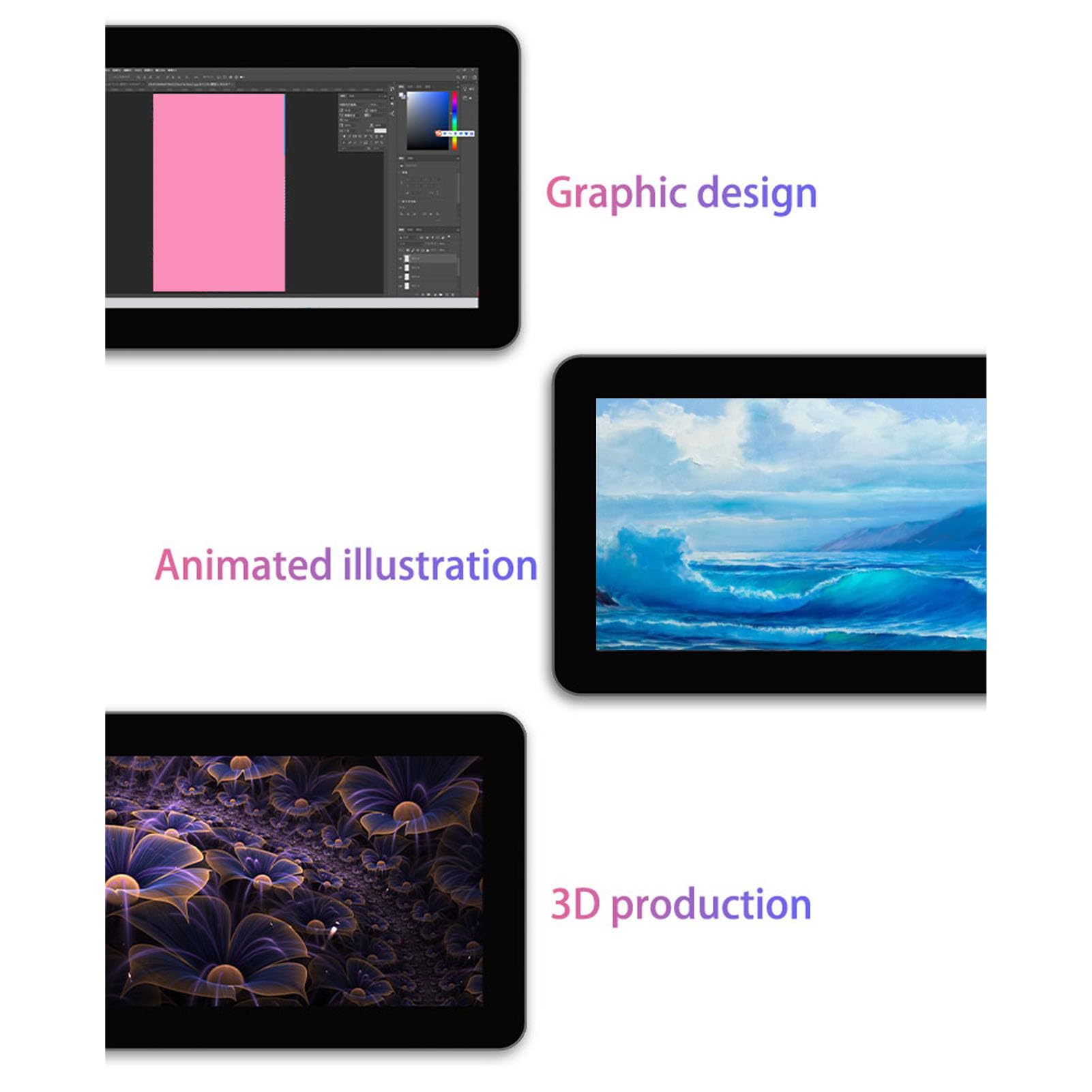 Tablet di Disegno Digitale, Tablet Grafico dello Schermo da 11,6 Pollici, Sensibilità di Pressione e Funzione di Inclinazione di 8192 Livelli, 6 Tasti Caldi, per PC, con la